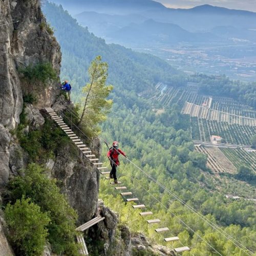 Puente vía ferrata Falconera Gandía Valencia by Serranía Aventura